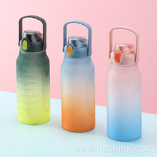 New frosted gradient water bottle 2 liter water bottle